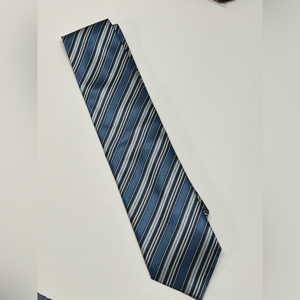 Elegant Blue Striped Men's Tie